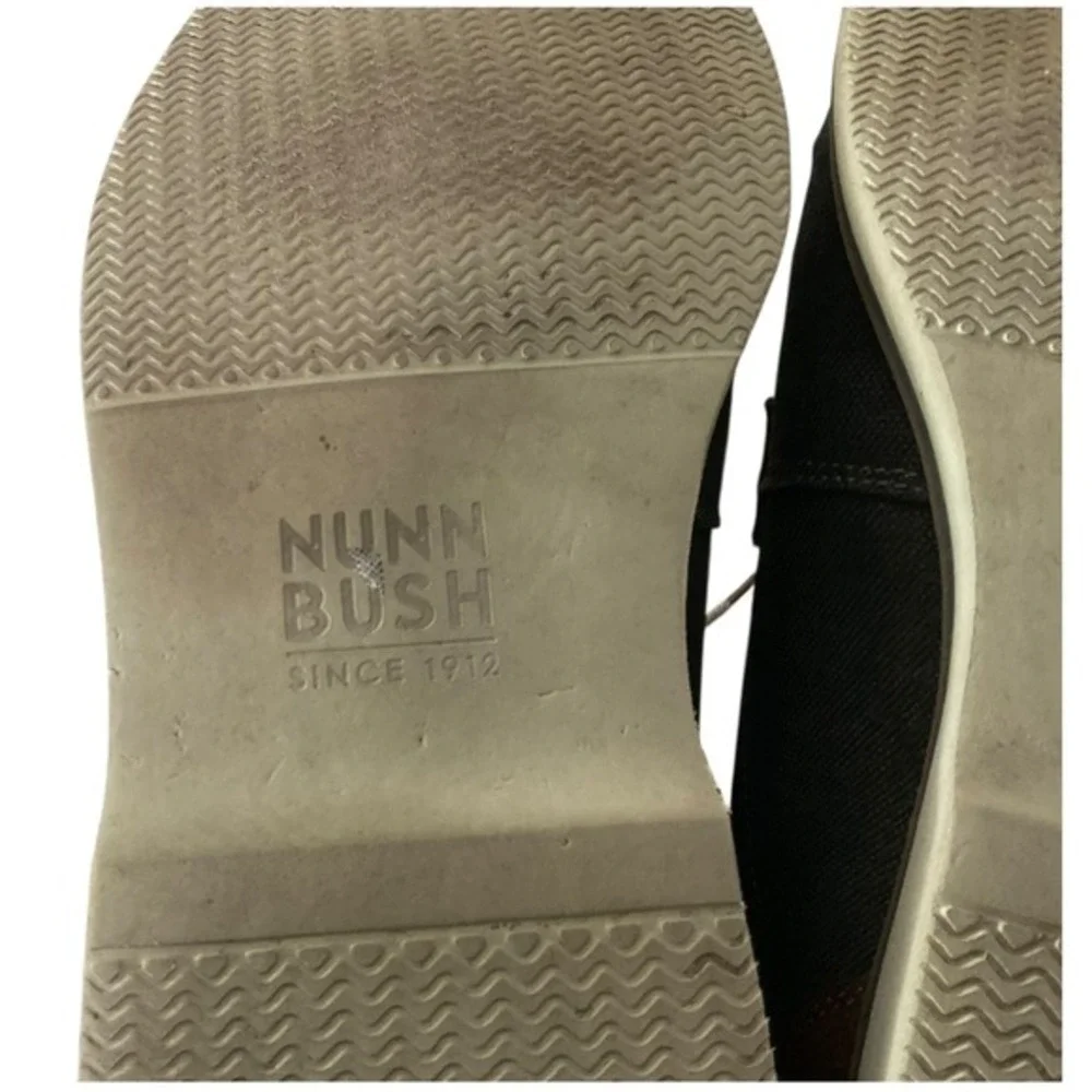 Nunn Bush Mens 11M Charcoal Gray Canvas Comfort Gel Oxford Shoes 84856-025